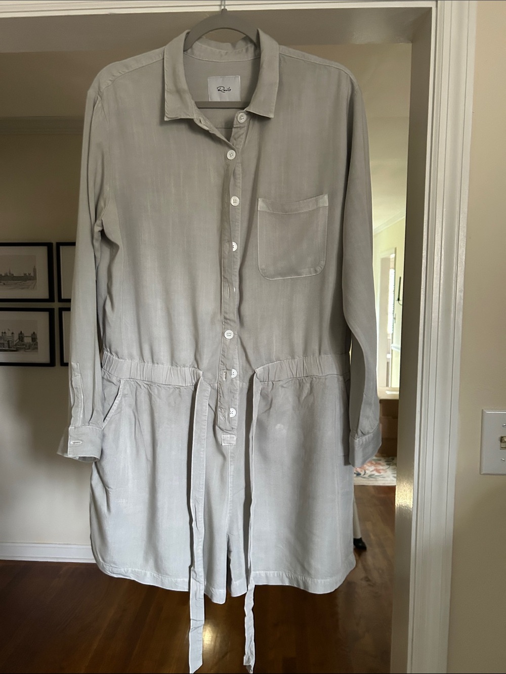 Rails Light Gray Collared Button-Down Shirt